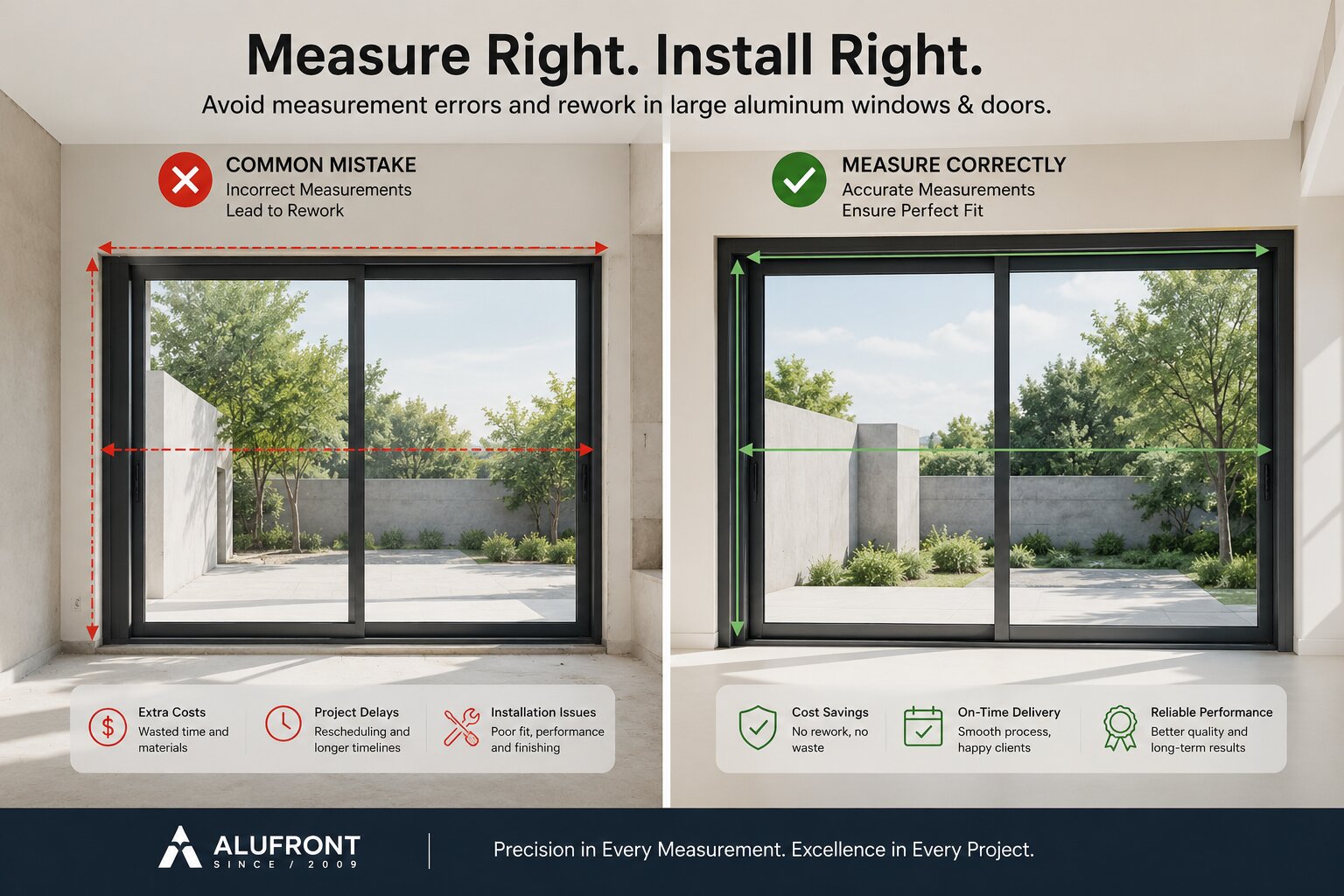 Installing Large Aluminum Doors & Windows: How to Avoid Measurement Errors and Rework